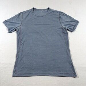 Mack Weldon AIRKNITx T-Shirt Mens Blue Heather Performance Crew Short Sleeve M